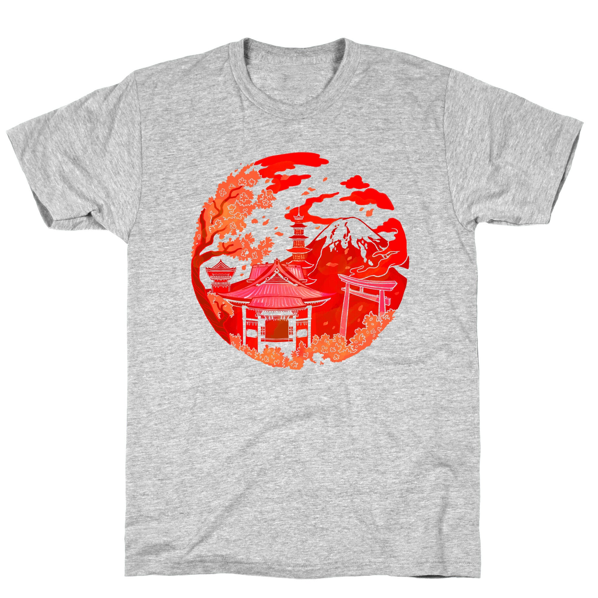 Japan's Mount Fuji and Shinto Shrines Inside the Rising Sun T-Shirt